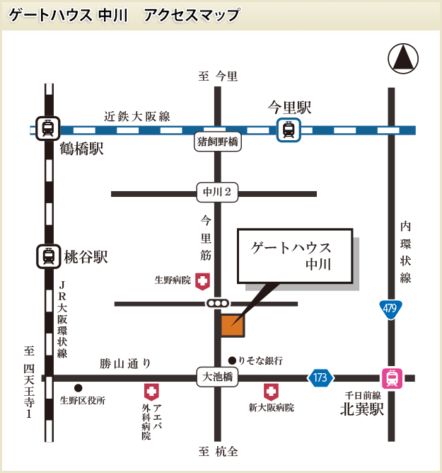 ゲートハウス中川地図